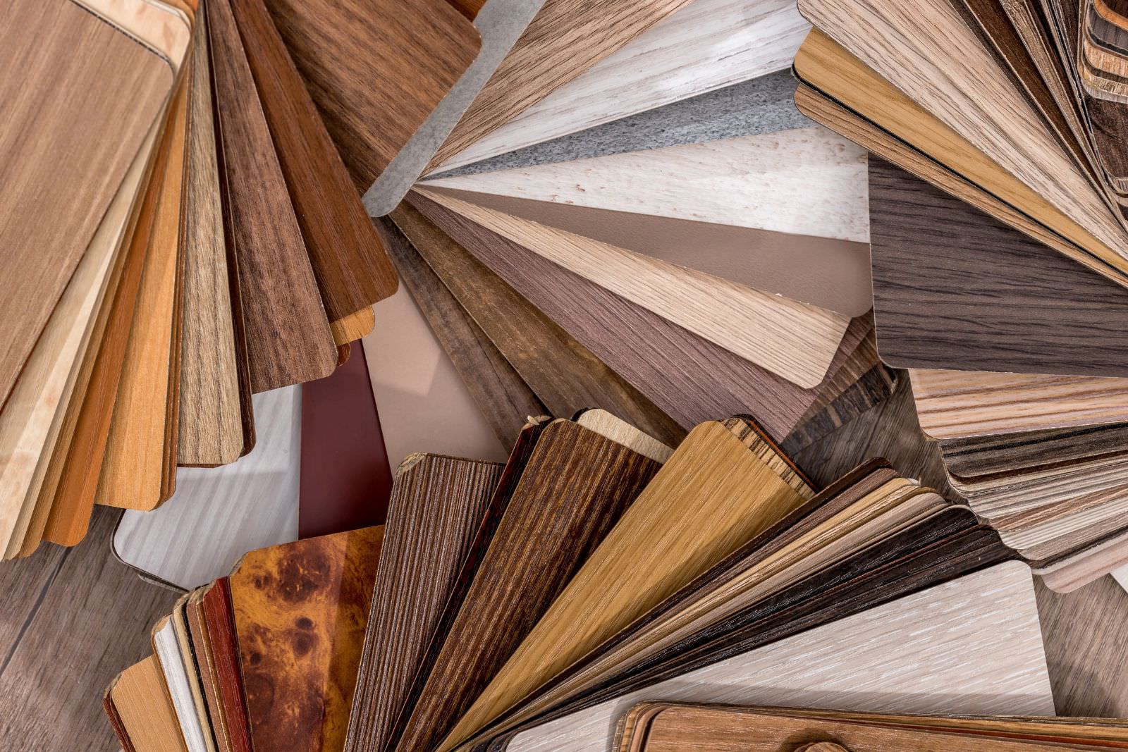 lots of flooring sample swatches