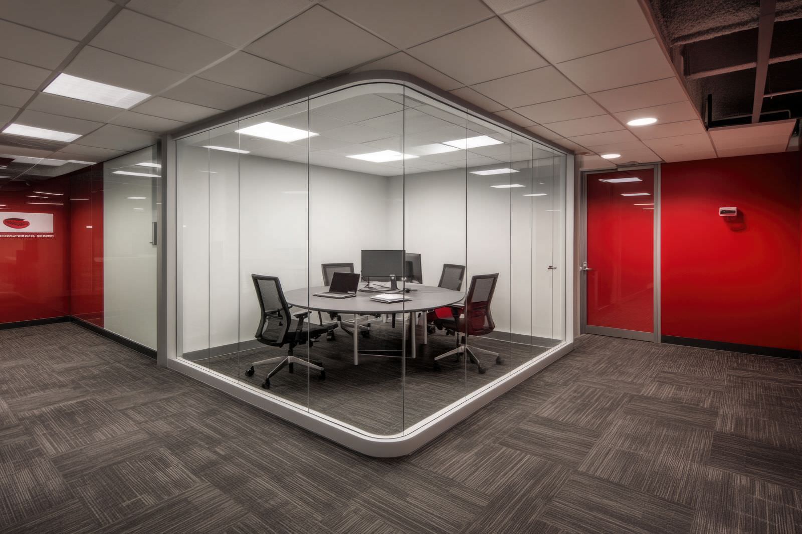 new carpet in a modern office and conference room